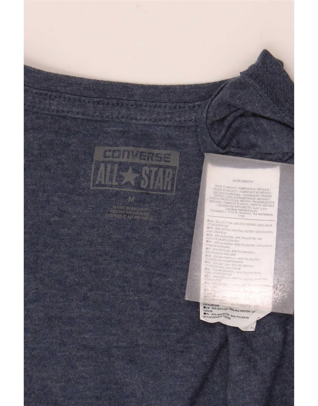 T-shirt Chuck Taylor da uomo Converse Top in cotone blu medio
