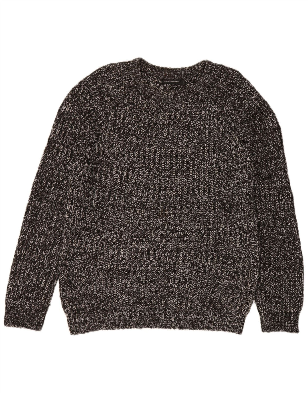 French Connection Maglione da uomo con scollo a barca Maglione in acrilico chiazzato grigio medio