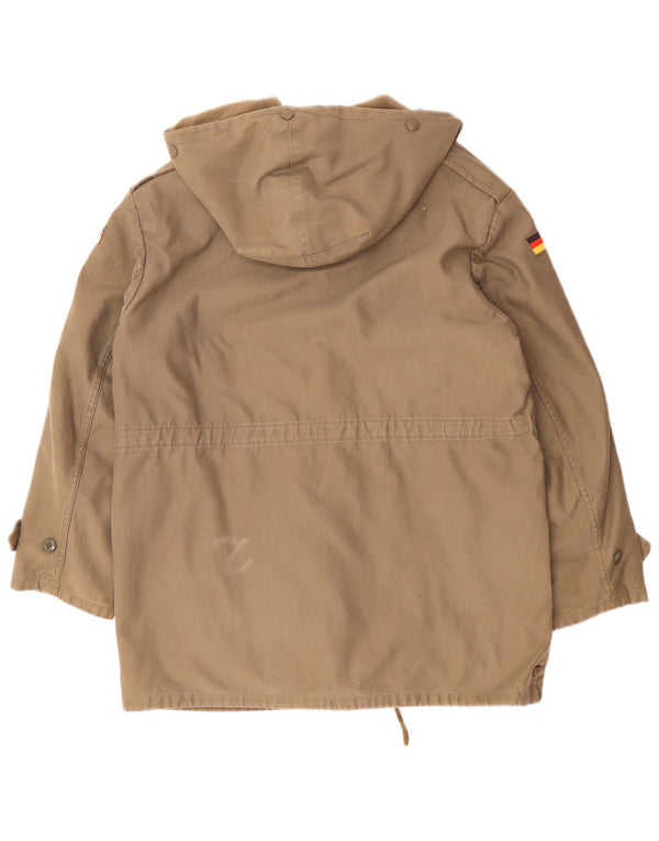 Giacca parka militare con cappuccio da uomo VINTAGE UK 40 grande grigio