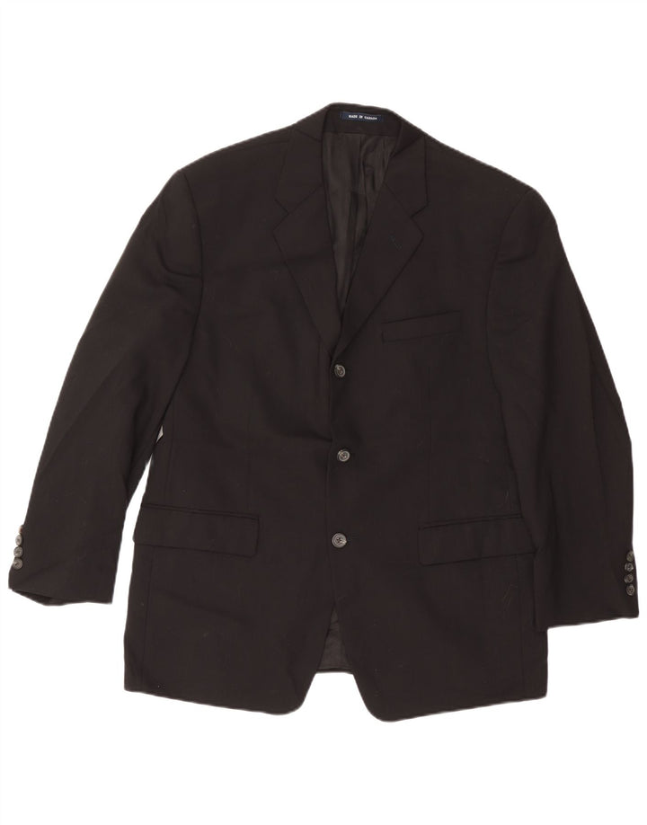 Giacca blazer da uomo a 3 bottoni Chaps UK 38 lana nera media