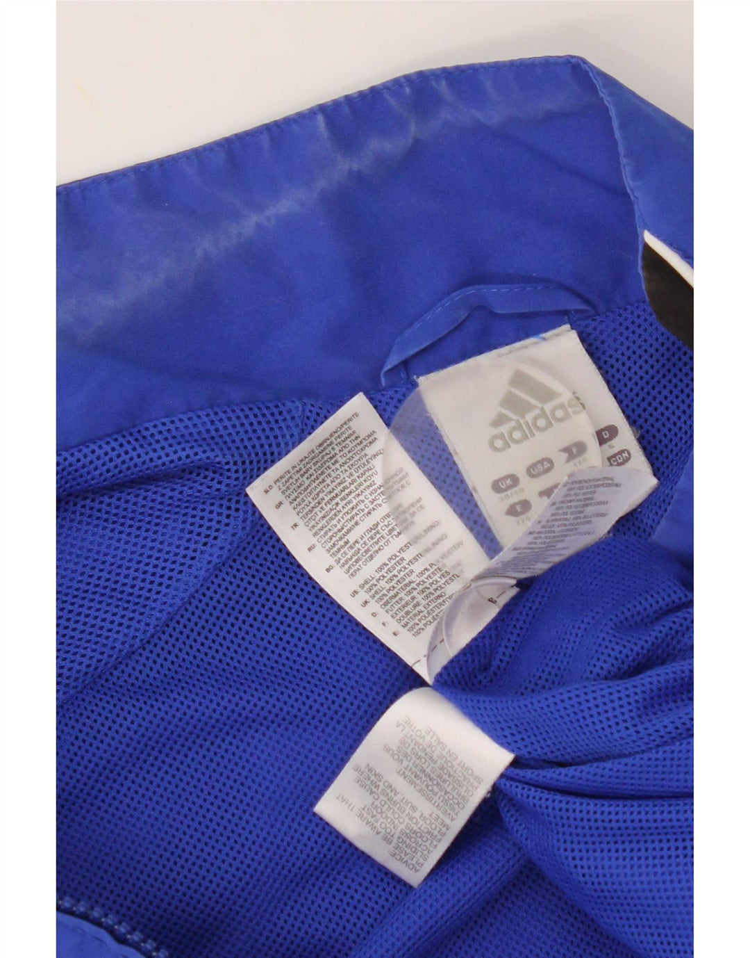 Giacca da ginnastica grafica da uomo Adidas UK 38/40 Colorblock blu medio