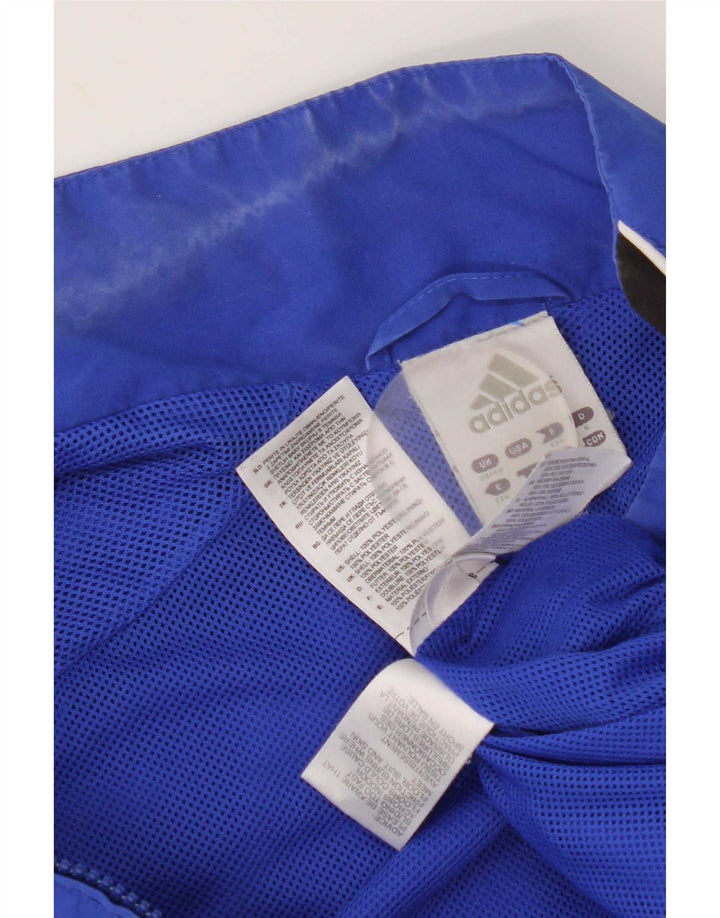 Giacca da ginnastica grafica da uomo Adidas UK 38/40 Colorblock blu medio