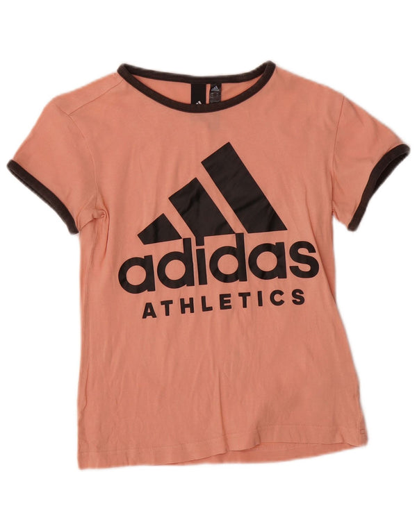 T-shirt grafica corta Adidas da donna UK 4/6 XS cotone rosa