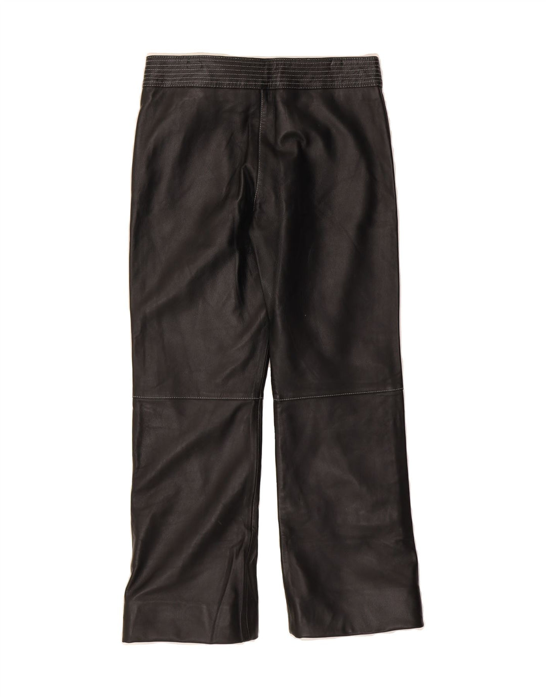 TORUS Womens Straight Leather Trousers UK 12 Medium W30 L26 Black Leather Vintage Torus and Second-Hand Torus from Messina Hembry 