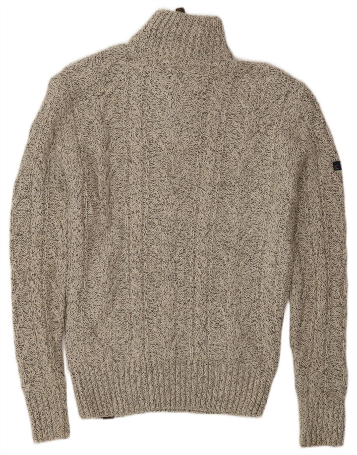 Maglione da uomo con collo con zip Superdry Acrilico chiazzato grigio medio
