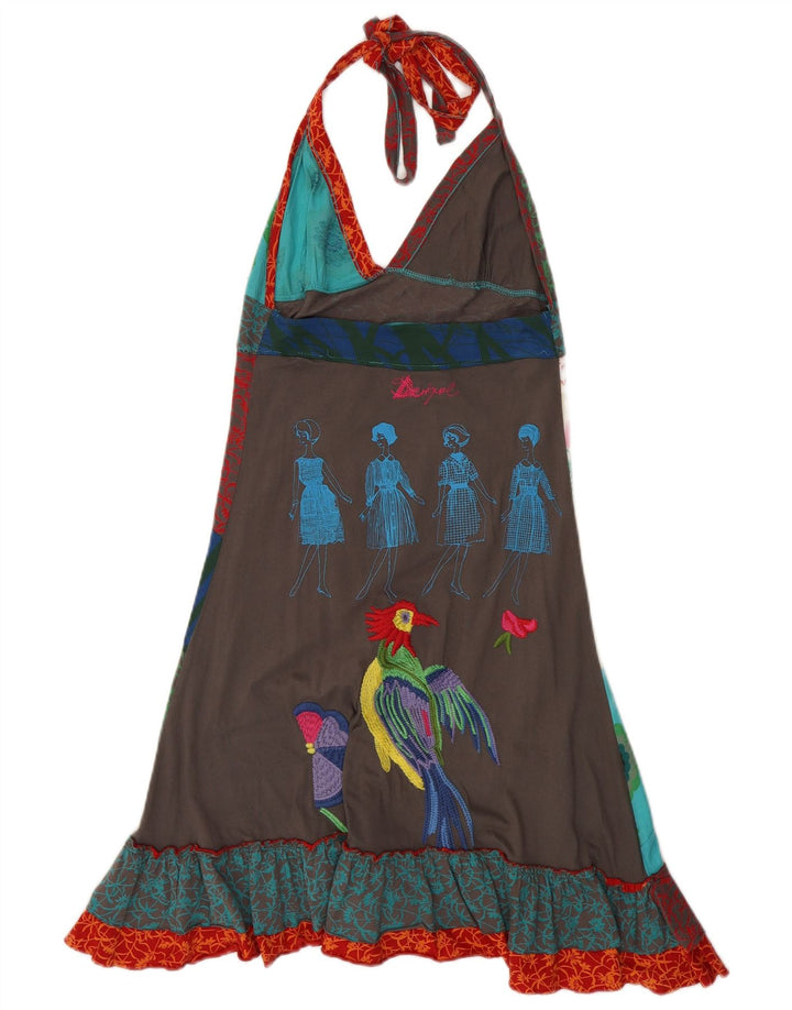 Desigual Womens Graphic Halter Dress UK 8 Piccolo floreale multicolore