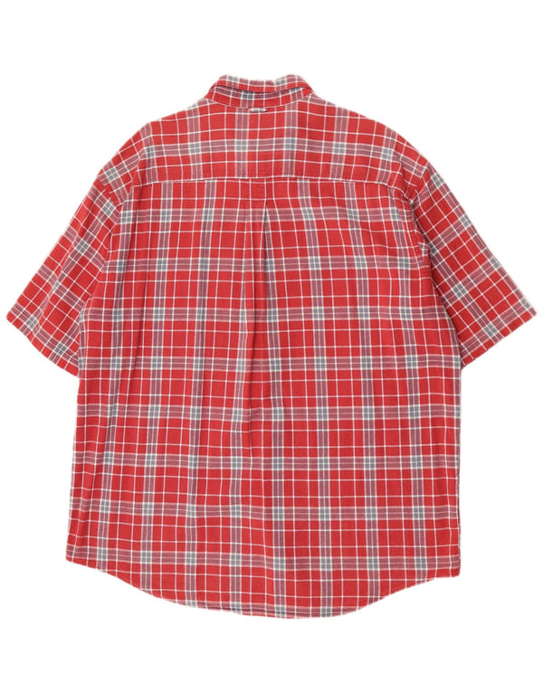 Timberland Camicia da Uomo Rugged Fit a Maniche Corte XL Rosso a Quadri