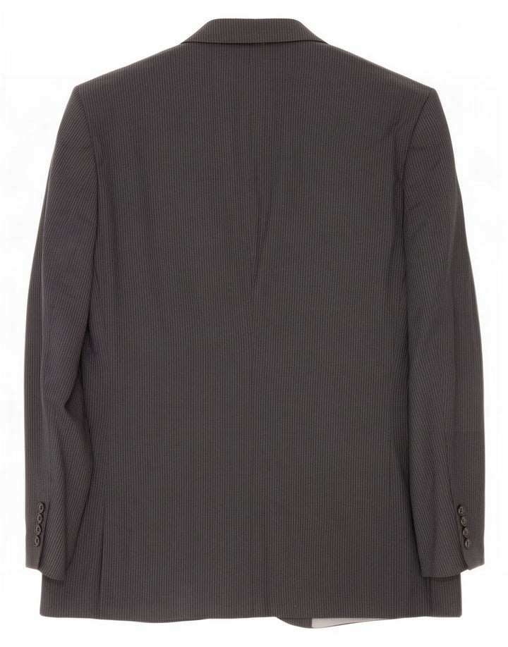 Giacca blazer da uomo a 2 bottoni Pierre Cardin UK 40 grande gessato grigio