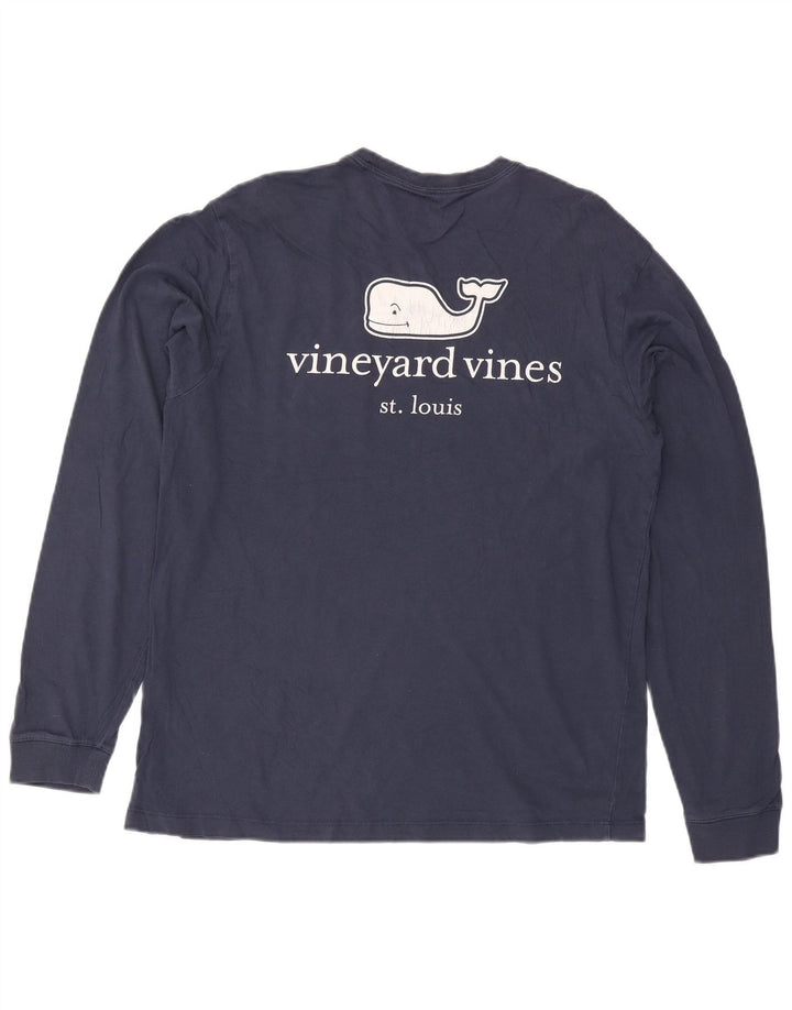 Vineyard Vines Top grafico da uomo a maniche lunghe piccolo in cotone blu navy