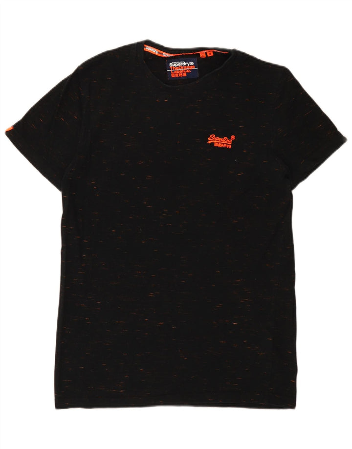 T-shirt da uomo Superdry Top in cotone chiazzato nero medio