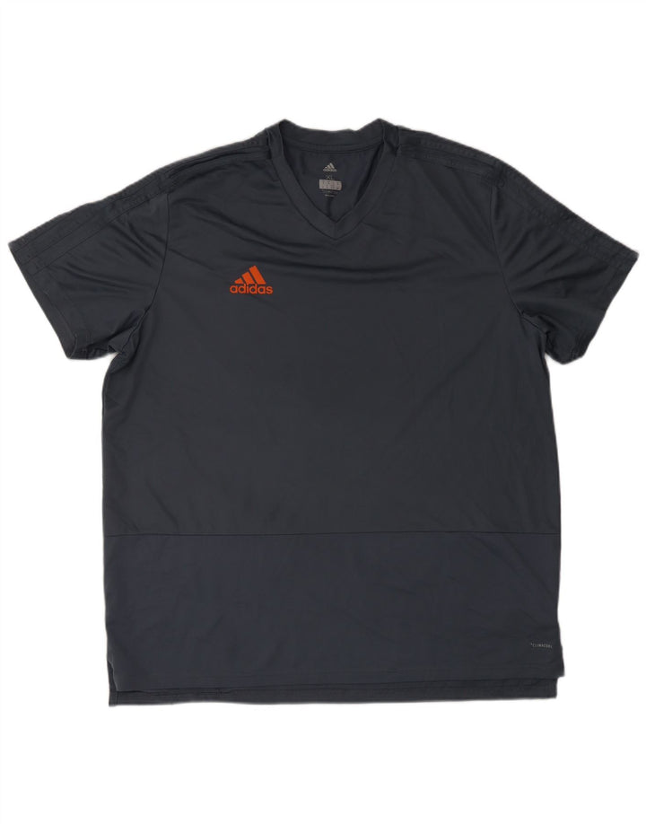 T-shirt Adidas Climacool da uomo Top XL in poliestere grigio