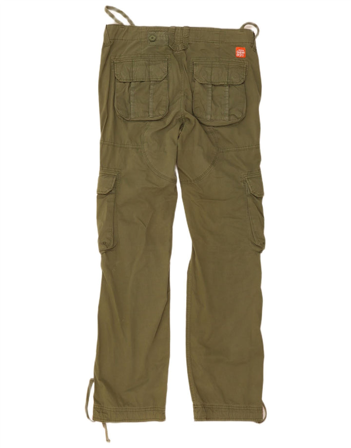 Pantaloni cargo dritti da uomo Superdry medi W34 L35 cotone kaki
