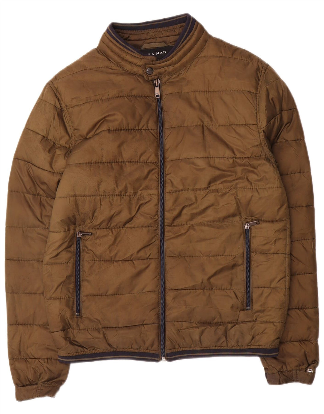 Giacca imbottita da uomo Zara UK 38 Poliestere marrone medio