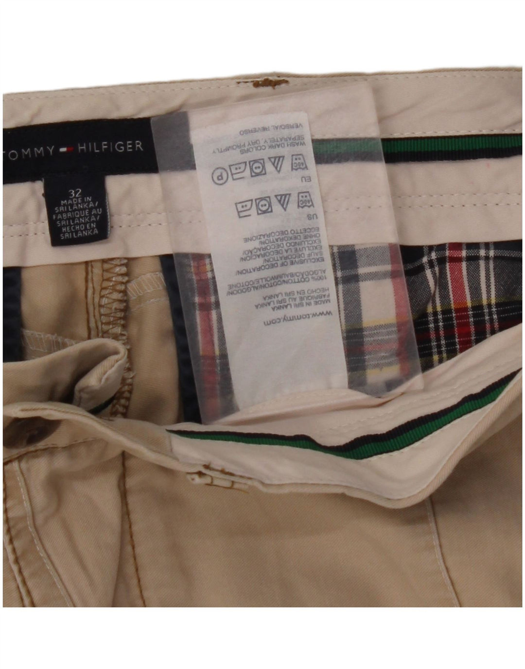 TOMMY HILFIGER Pantaloncini chino da uomo W32 Cotone beige medio
