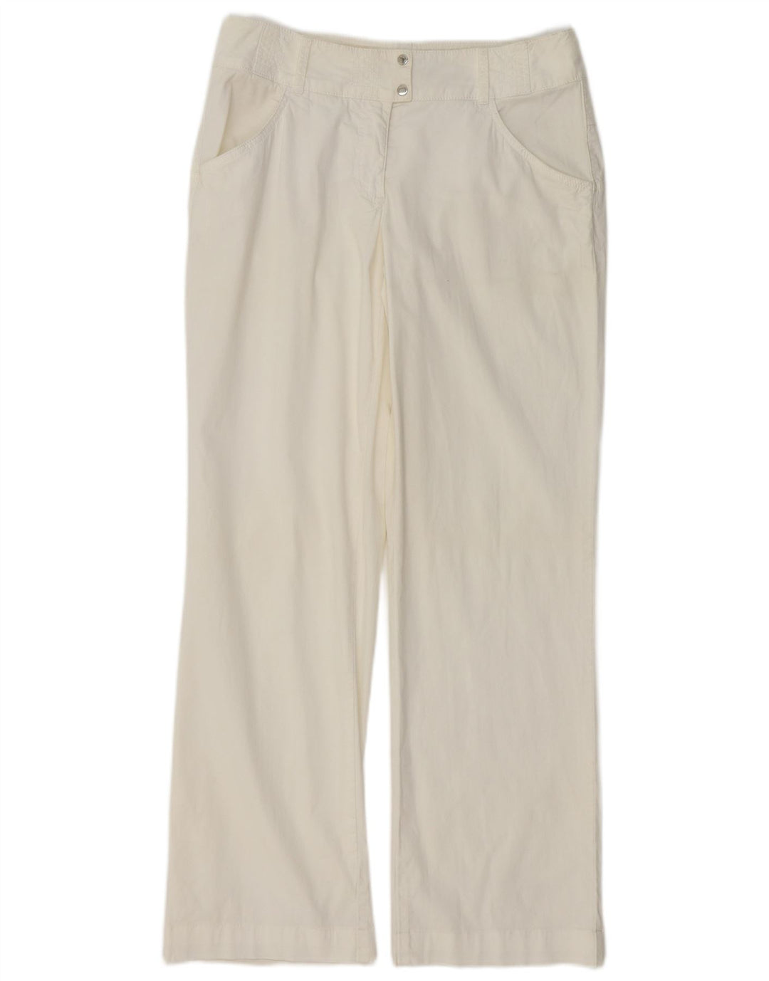 Pantaloni Casual Dritti Donna TRUSSARDI IT 46 Large W30 L32 Bianco