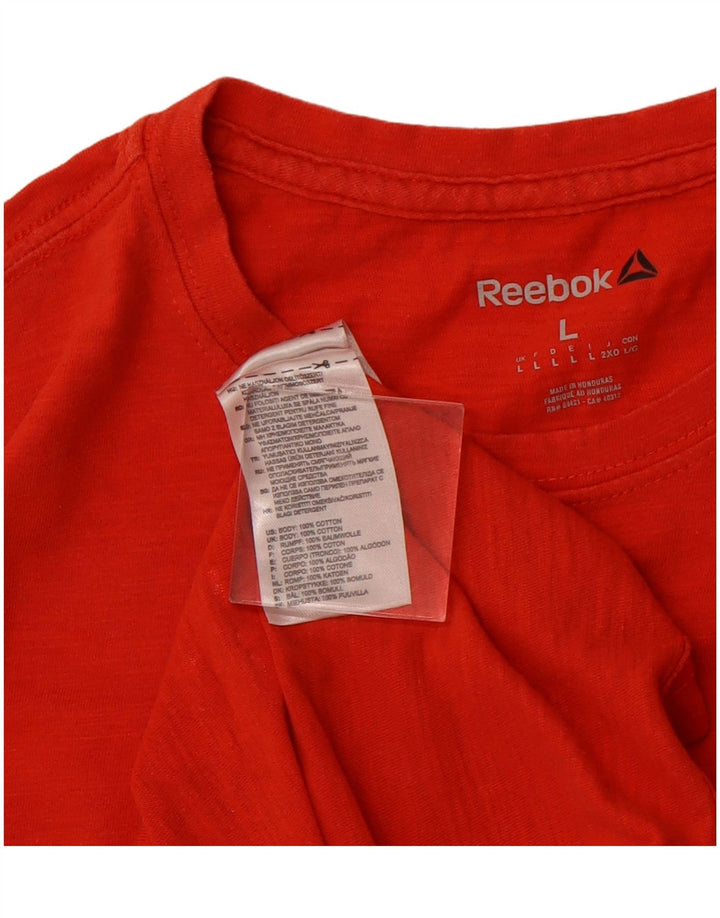REEBOK T-shirt grafica da uomo Top Large in cotone arancione