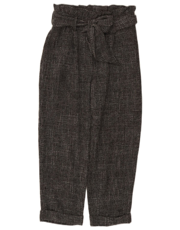 Pantaloni corti a vita alta da donna Topshop UK 6 XS W26 L23 neri screziati