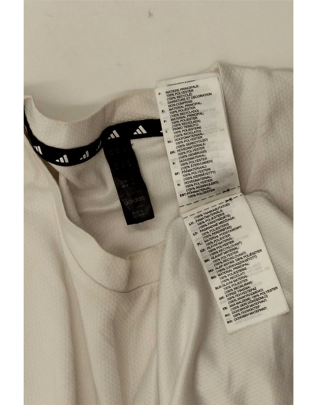 T-shirt Adidas Aeroready da uomo Top in poliestere bianco medio