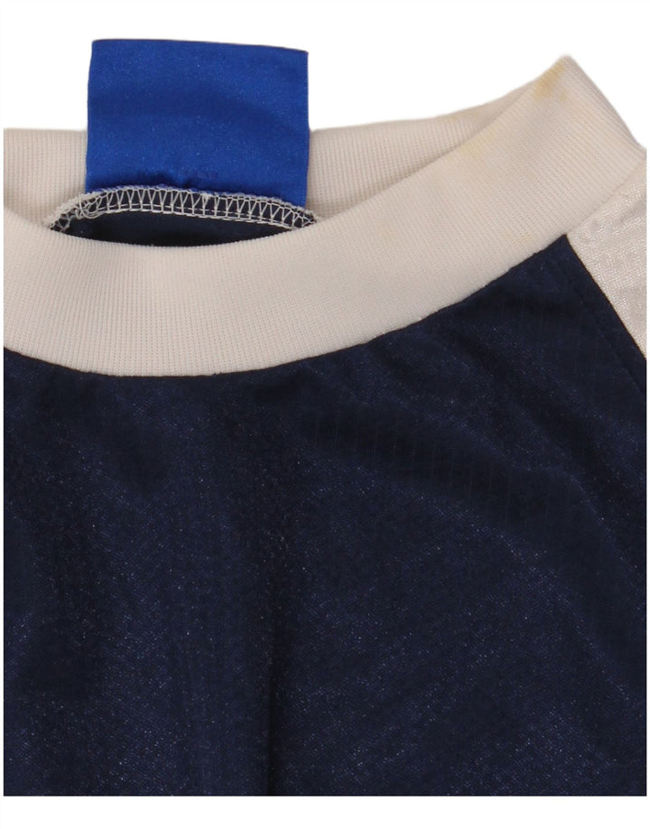 T-shirt grafica da uomo Umbro Top medio in poliestere color block blu navy