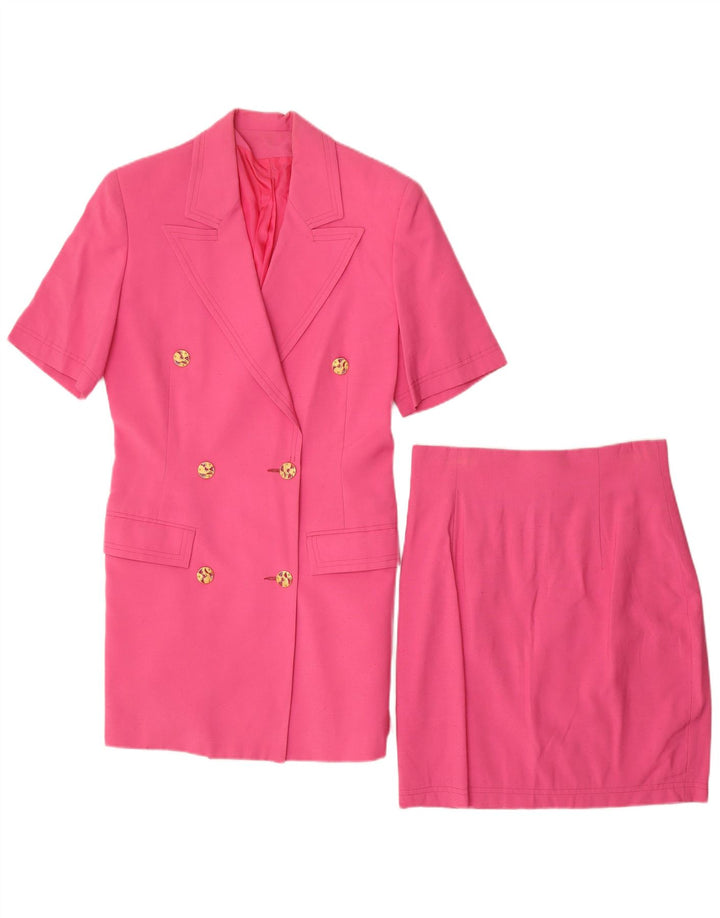 Set gonna vintage in 2 pezzi a maniche corte da donna IT 42 medio W26 rosa