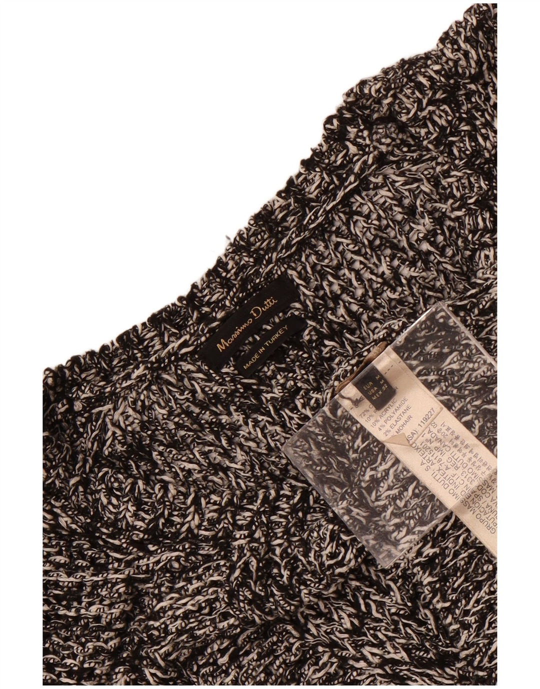 Massimo Dutti Maglione da donna con scollo a barchetta UK 14 Grigio medio chiazzato