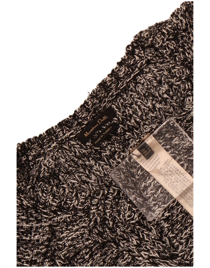 Massimo Dutti Maglione da donna con scollo a barchetta UK 14 Grigio medio chiazzato