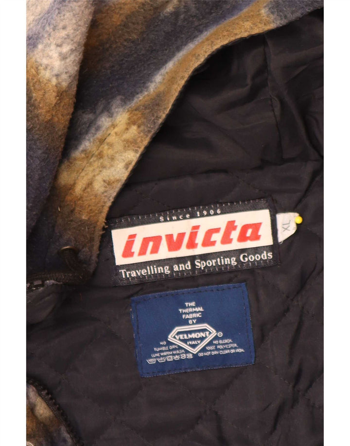 Giacca in pile con cappuccio da uomo Invicta UK 42 XL Poliestere a quadri multicolore