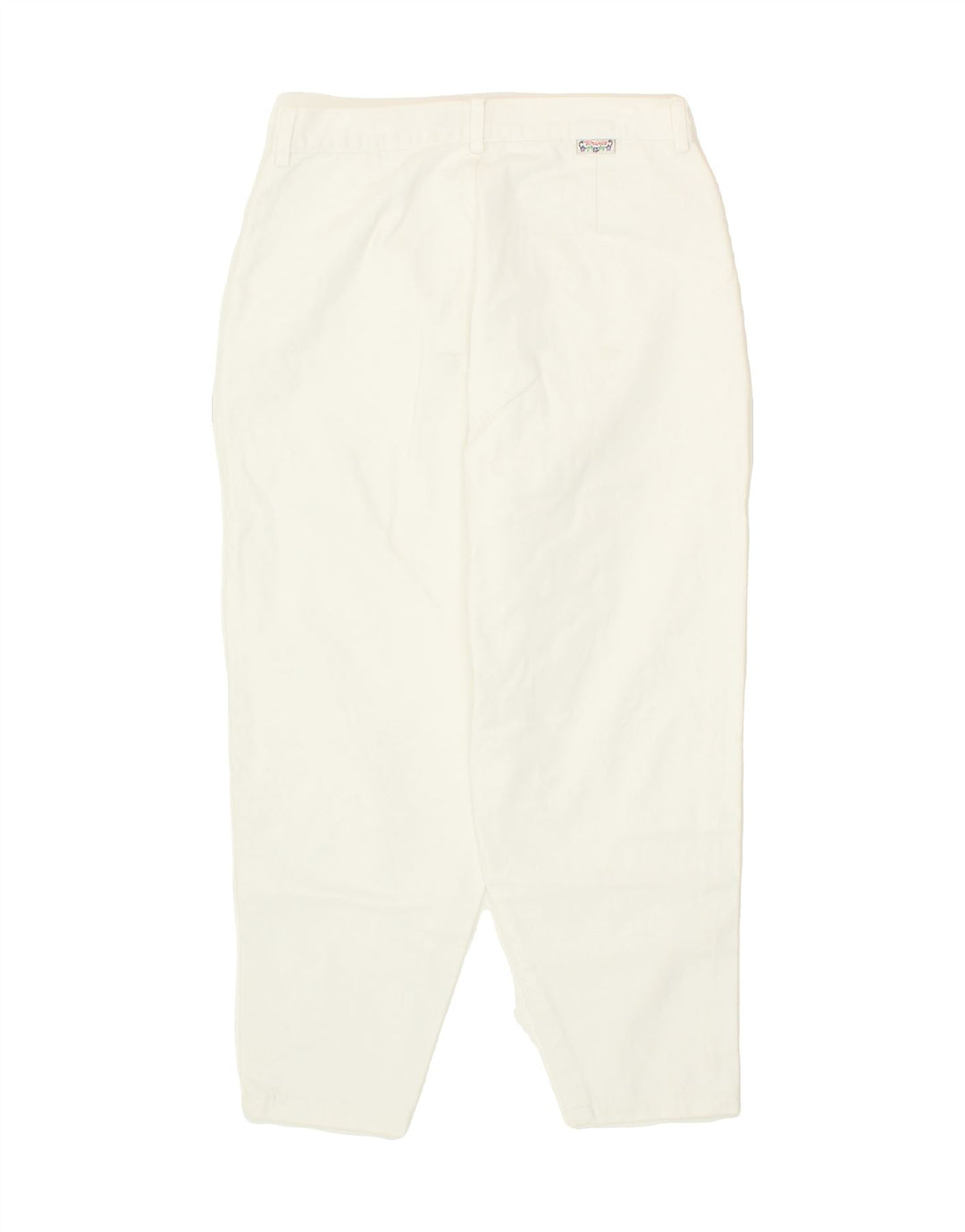 VINTAGE Womens Tapered Cropped Trousers W32 L23 White Vintage Vintage and Second-Hand Vintage from Messina Hembry 