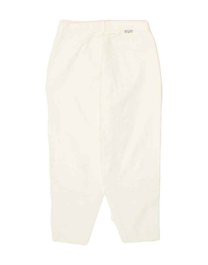 VINTAGE Womens Tapered Cropped Trousers W32 L23 White Vintage Vintage and Second-Hand Vintage from Messina Hembry 