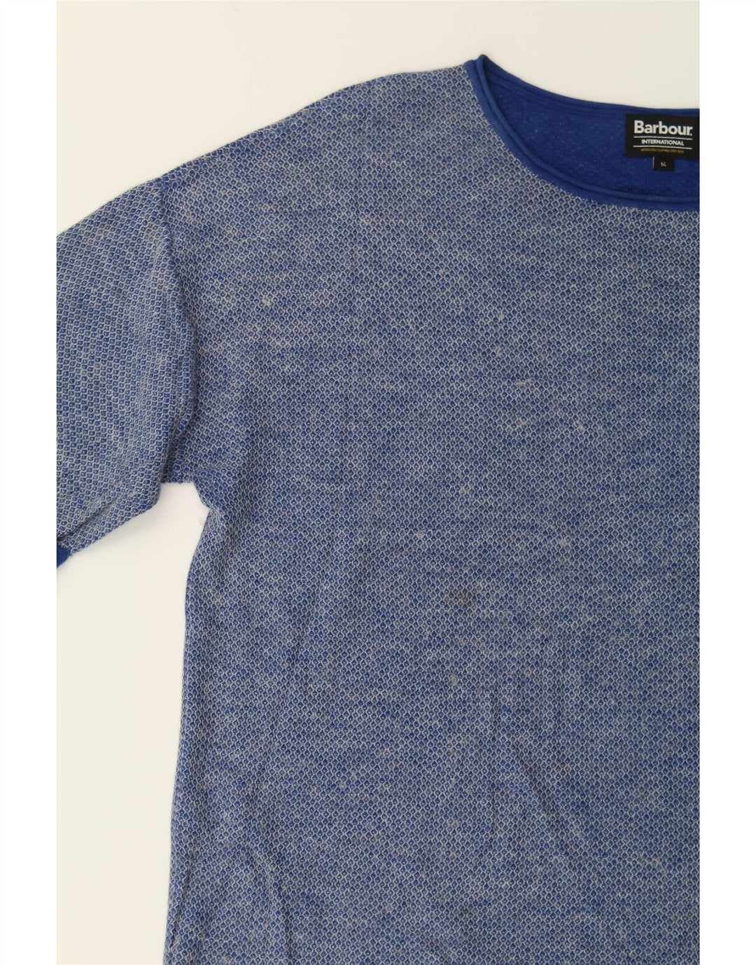 BARBOUR Womens Oversized T-Shirt Top UK 14 Large Blue Polyamide Vintage Barbour and Second-Hand Barbour from Messina Hembry 
