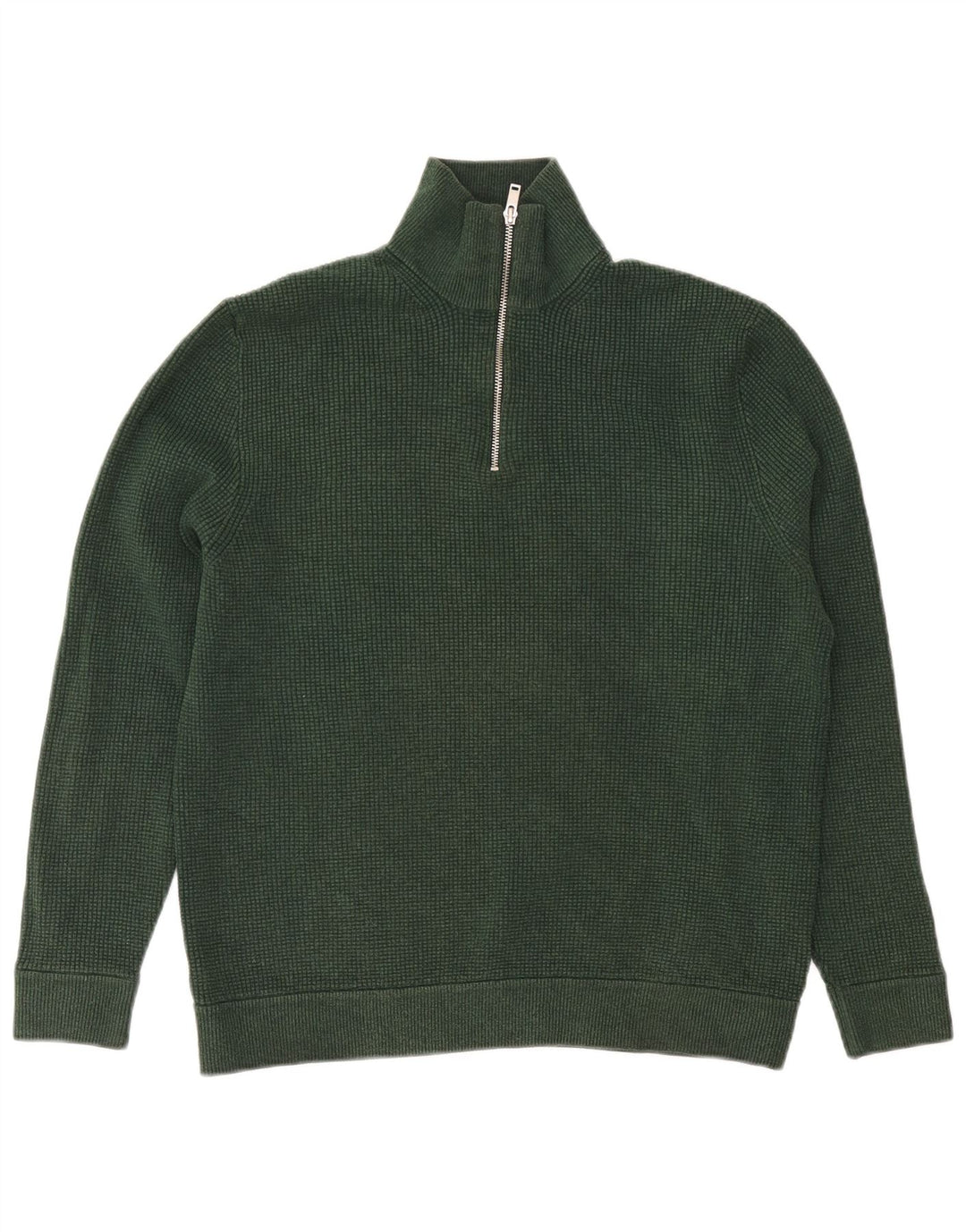 Maglione da uomo Marks & Spencer con zip e collo XL in cotone verde