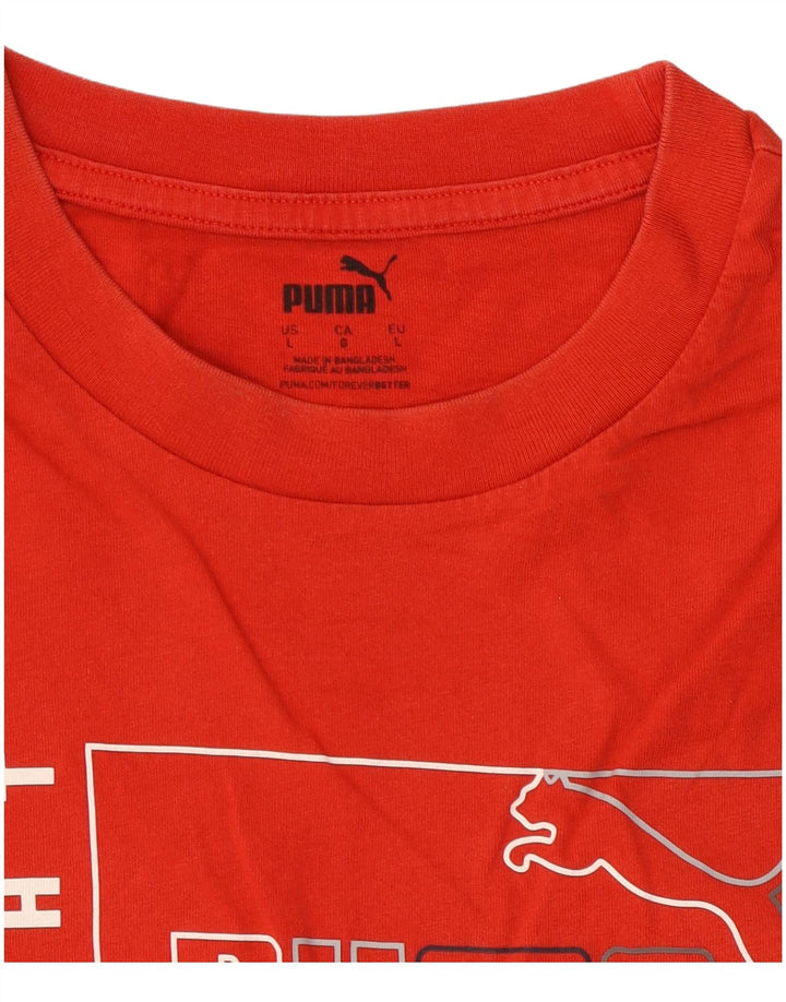T-shirt grafica da uomo Puma Large rossa