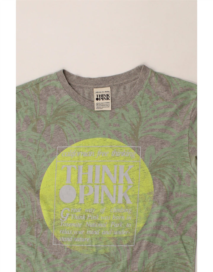 THINK PINK Mens Graphic T-Shirt Top Medium Grey Cotton Vintage Think Pink and Second-Hand Think Pink from Messina Hembry 