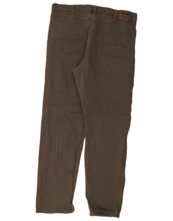 Pantaloni casual dritti da uomo Wrangler W37 L32 cotone kaki