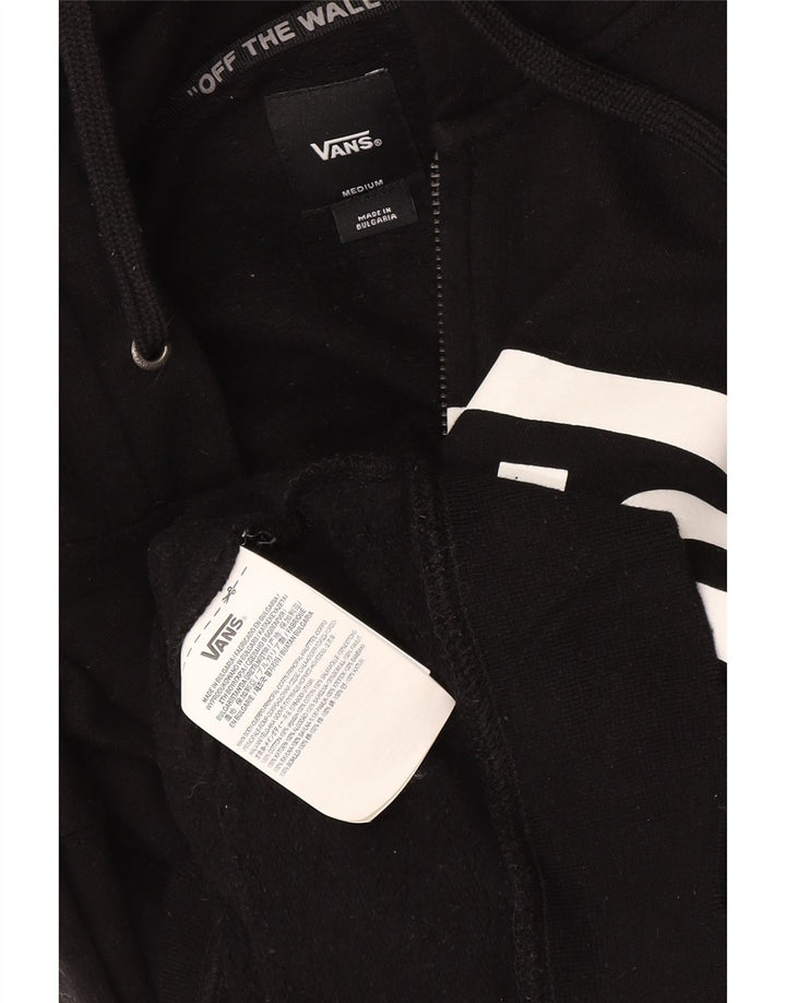 Felpa con cappuccio e zip grafica da uomo di Vans in cotone nero medio