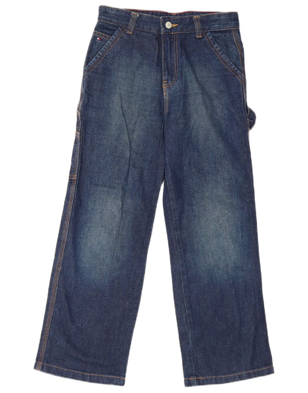 Tommy Hilfiger Ragazzi Cargo Jeans dritti 7-8 anni W26 L24 Cotone blu
