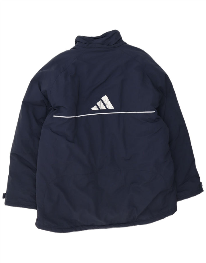 Adidas Mens Graphic Padded Jacket UK 42 XL Navy Blue Polyester