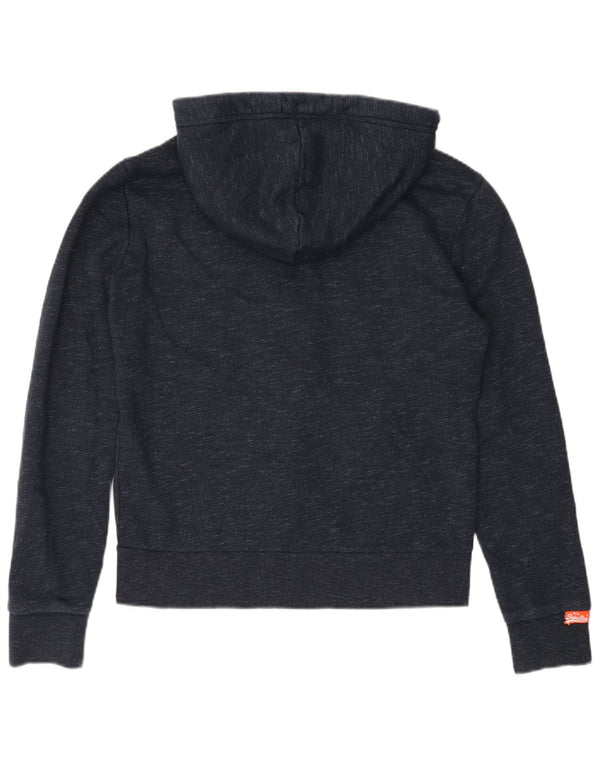 Maglione con cappuccio e zip da uomo Orange Label Superdry blu navy medio chiazzato