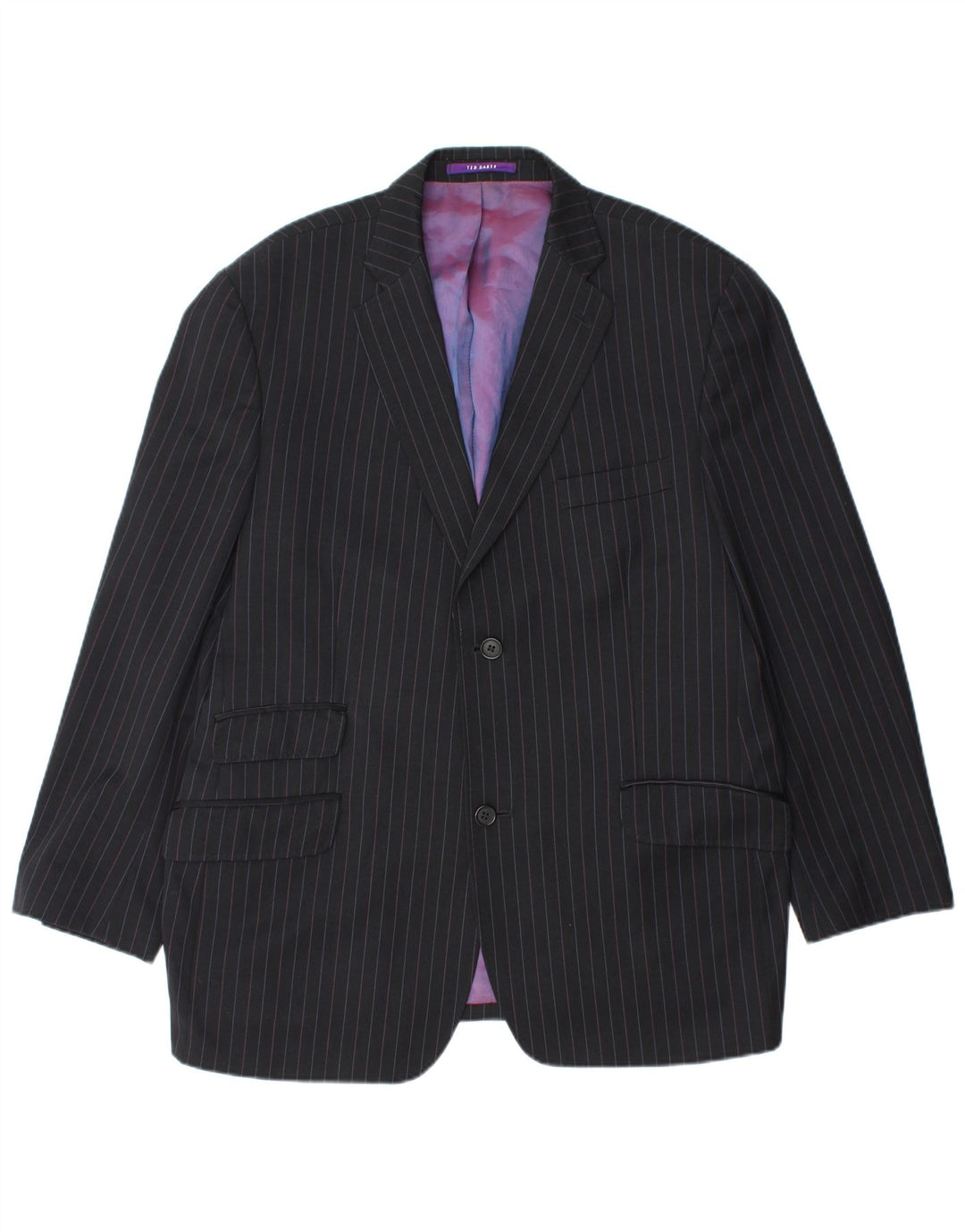 TED BAKER Giacca blazer da uomo a 2 bottoni UK 44 2XL Lana gessata nera