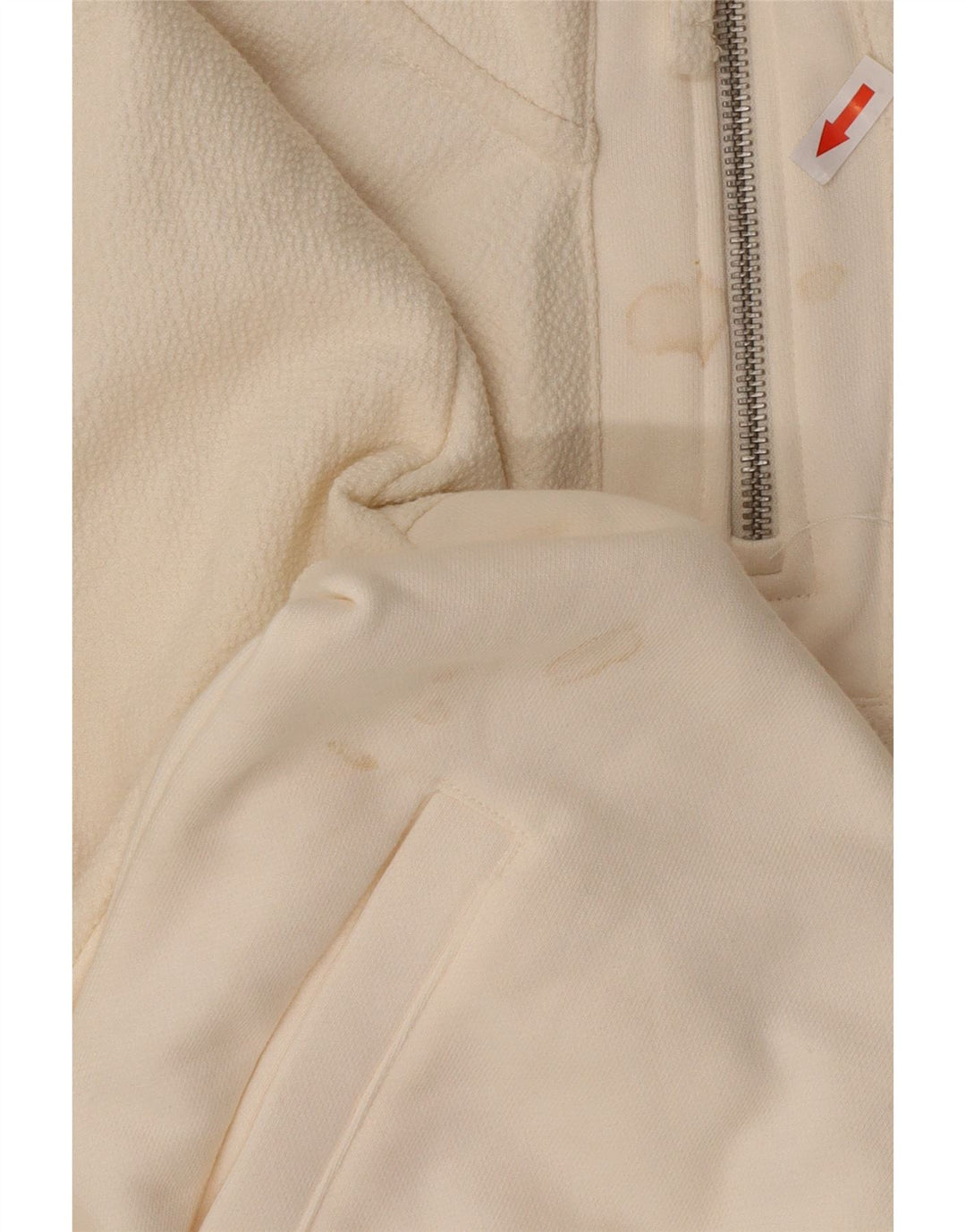 Felpa Zara da uomo con collo con zip, maglione piccolo in poliestere bianco