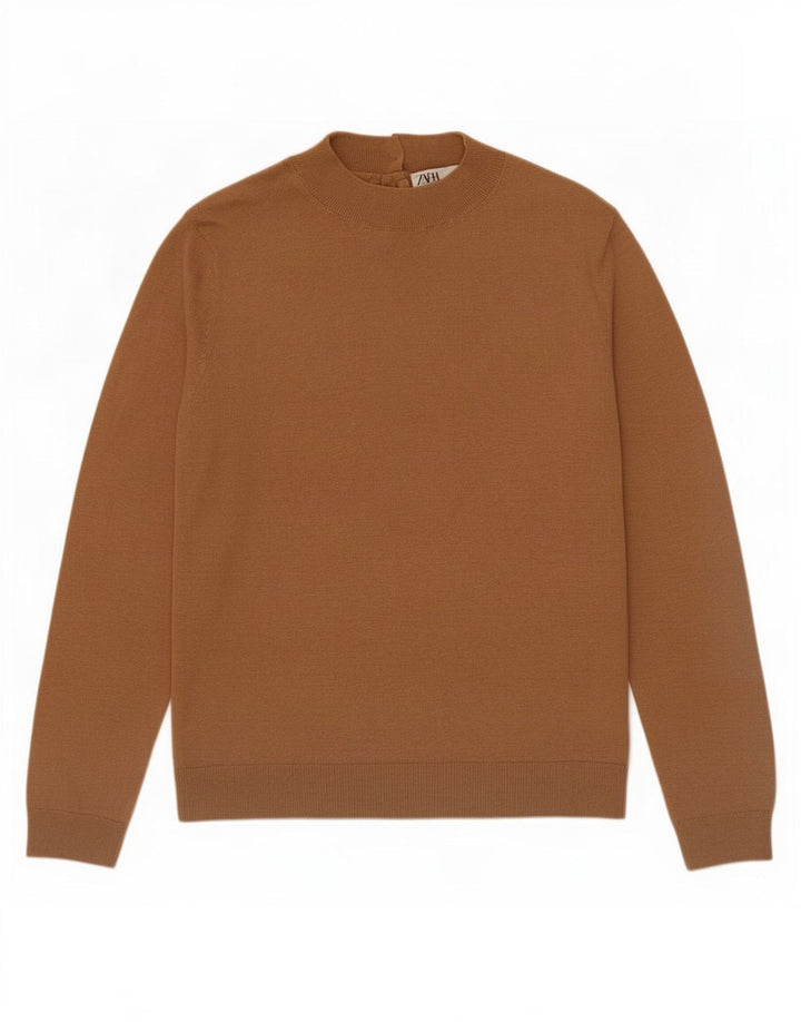 Maglione a collo alto da donna Zara UK 10 piccolo marrone modal