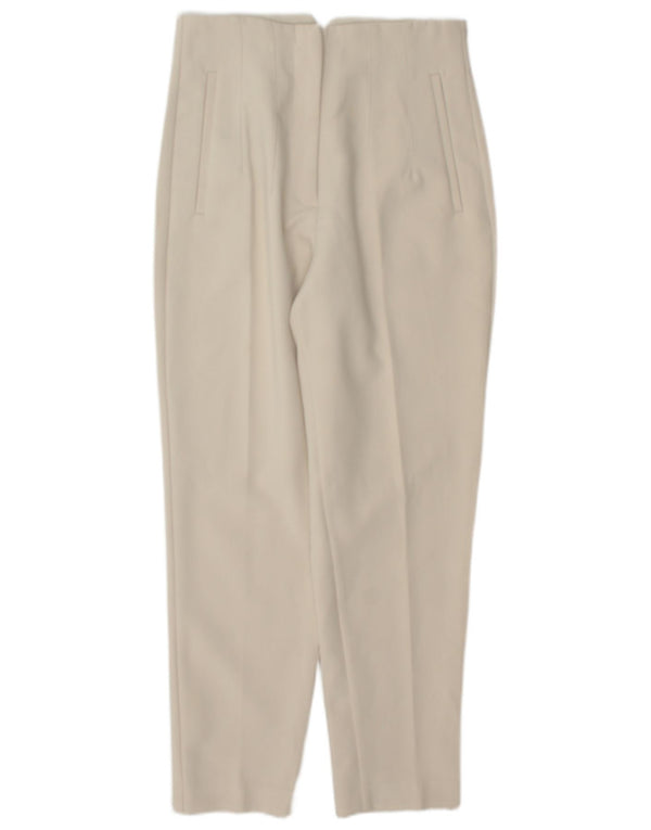 Pantaloni casual affusolati a vita alta da donna Zara piccoli W26 L27 bianco sporco