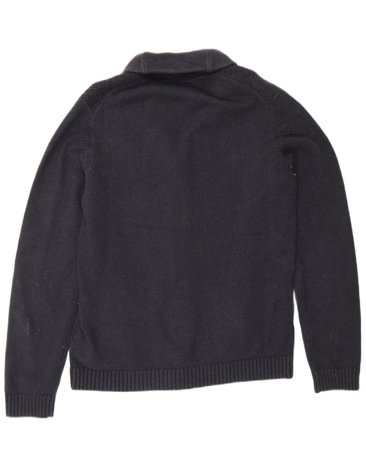 Maglione cardigan da uomo Ted Baker taglia 4 grande cotone blu navy