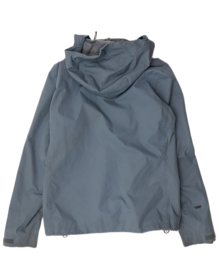 Giacca antipioggia con cappuccio da donna Adidas UK 14 poliestere blu medio
