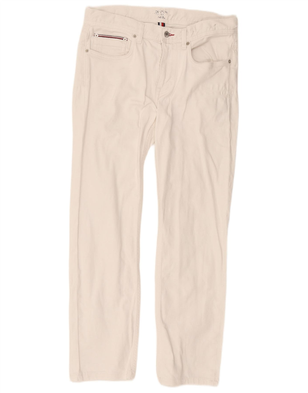 Tommy Hilfiger Uomo Denton Slim Jeans W32 L32 Cotone Bianco