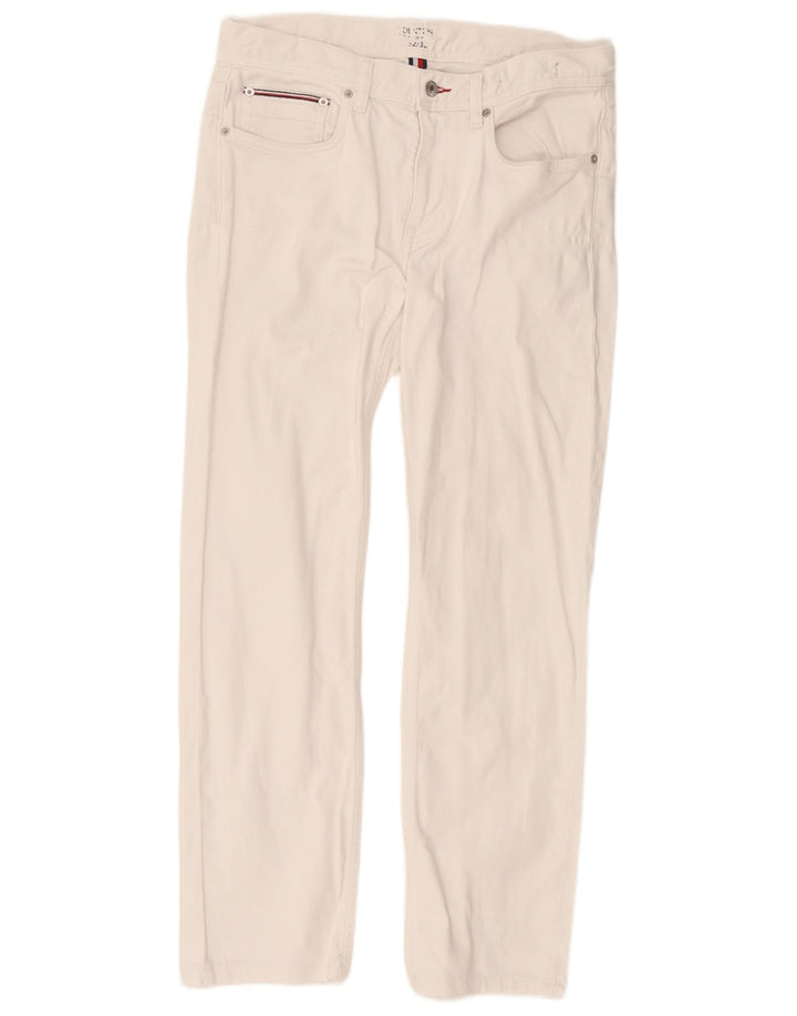 Tommy Hilfiger Uomo Denton Slim Jeans W32 L32 Cotone Bianco