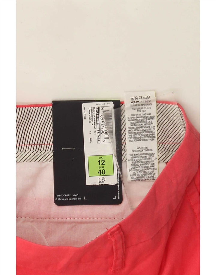 Pantaloncini chino da donna Marks & Spencer UK 12 medi W32 cotone rosa