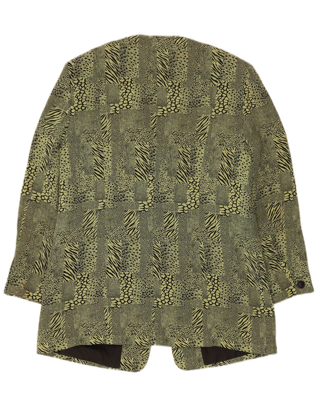 Giacca blazer lunga da donna BARUCH UK 16 grande stampa animale verde