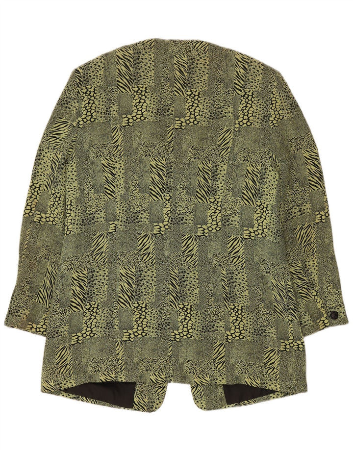 Giacca blazer lunga da donna BARUCH UK 16 grande stampa animale verde