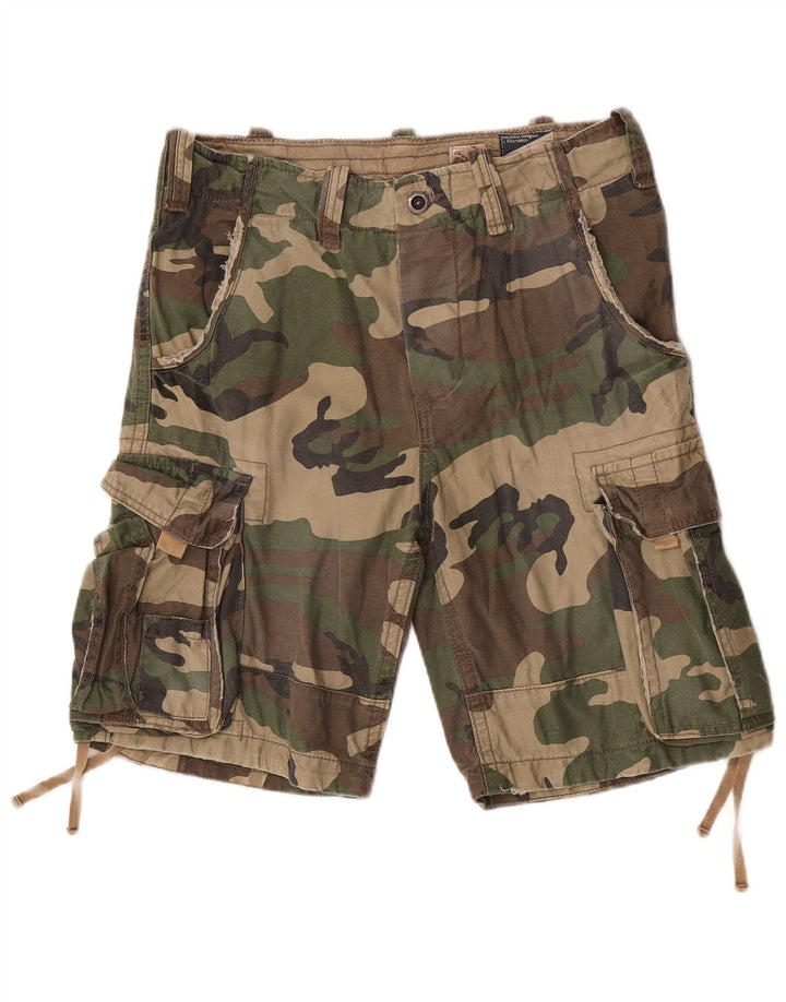 Pantaloncini cargo da uomo Jack & Jones medi W32 in cotone mimetico kaki